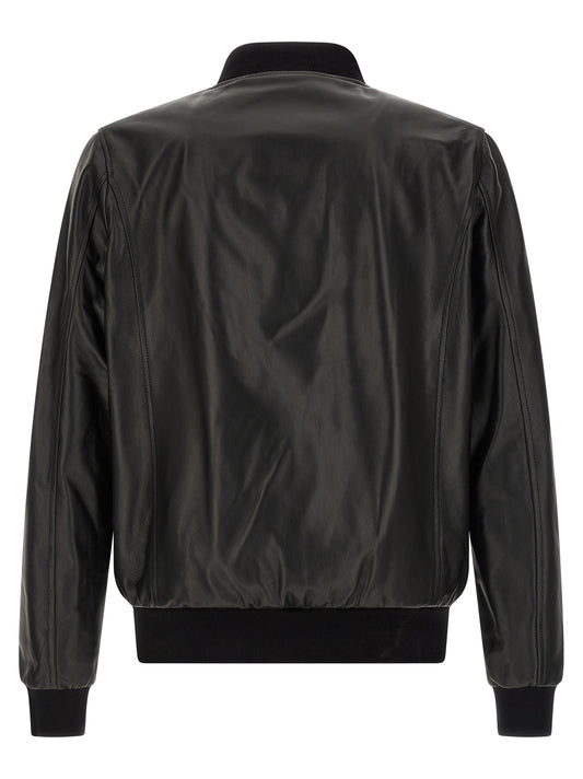 Philipp Plein Black Lambskin Leather Jacket