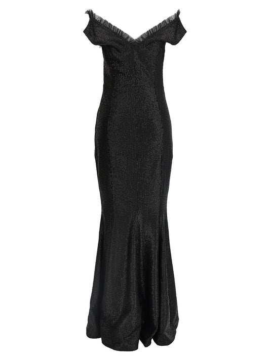 Norma Kamali Black Polyester Long Dress