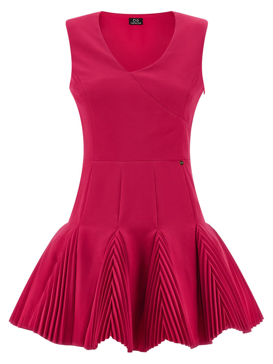 CATALINA Fuchsia Polyester Short Dress