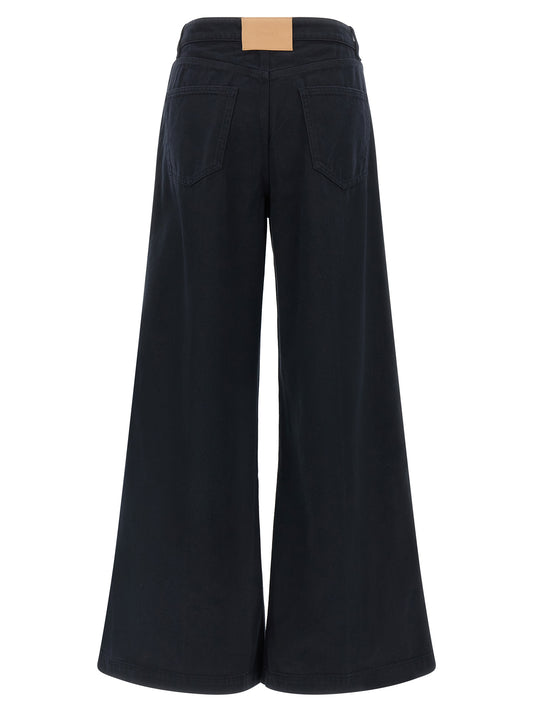 NUDE Blue Cotton Flared Pants