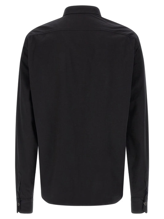 Kiton Black Cotton Blouse
