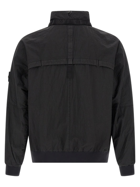 Stone Island Black Polyamide Bomber