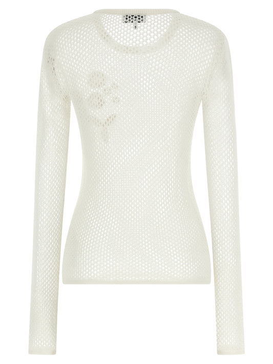 Ganni White Organic Cotton Cardigan