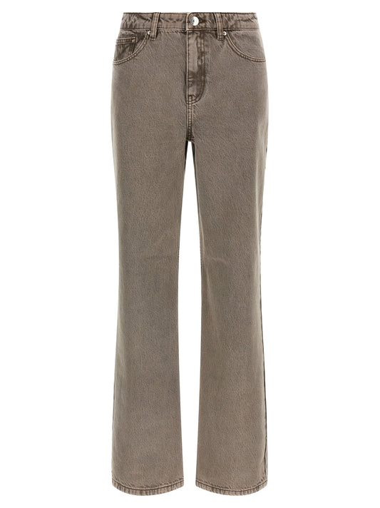 ROTATE BIRGER CHRISTENSEN Brown Cotton Straight-Leg Jeans