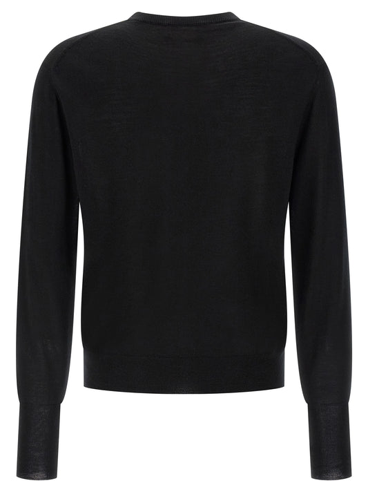 MA'RY'YA Black Virgin Wool Cardigan