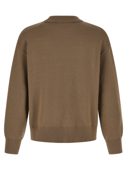 Ami Paris Beige Wool Cardigan
