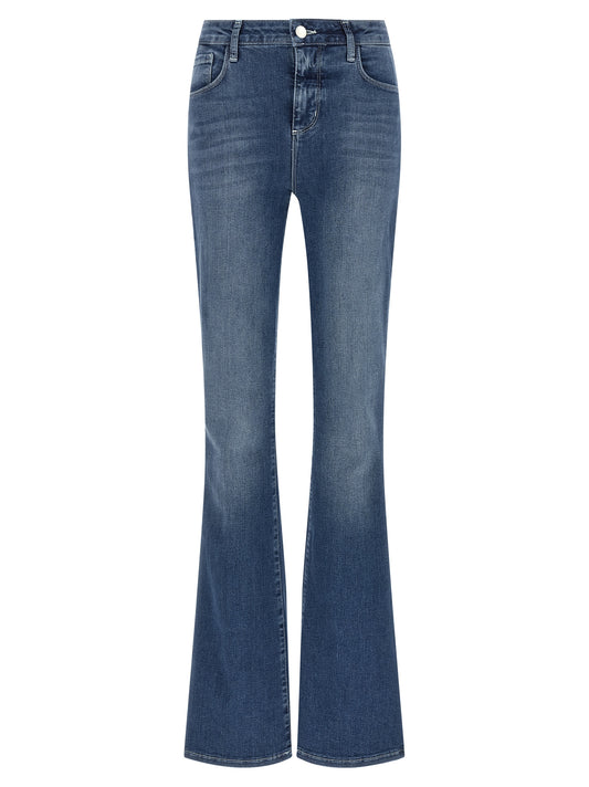 L'Agence Blue Cotton Flared Jeans