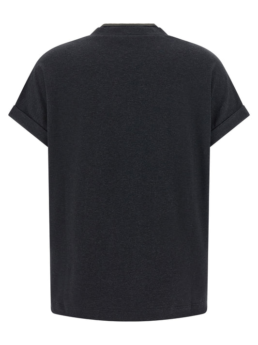 Brunello Cucinelli Gray Cotton T-Shirt