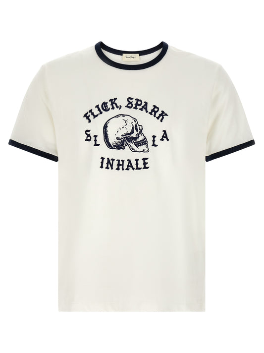 SECOND/LAYER Bicolor Cotton T-Shirt
