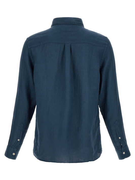 MC2 Saint Barth Blue Linen Polo Shirt