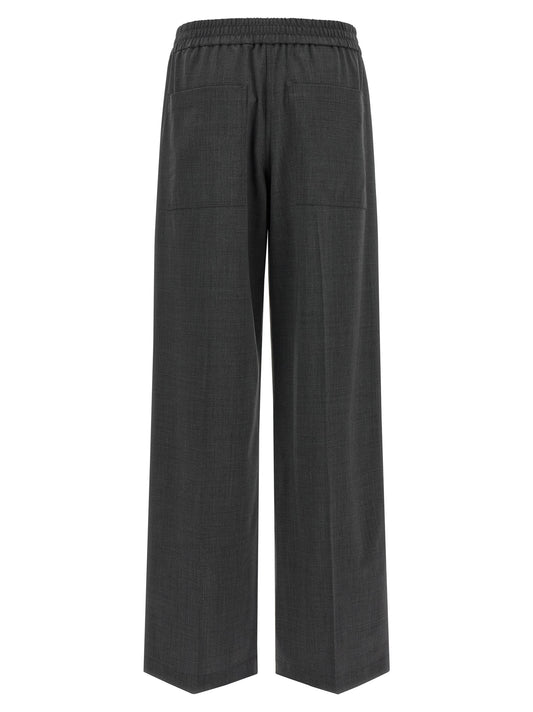 Brunello Cucinelli Gray Virgin Wool Flared Pants