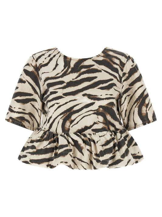 Ganni Multicolor Organic Cotton Pattern Shirt
