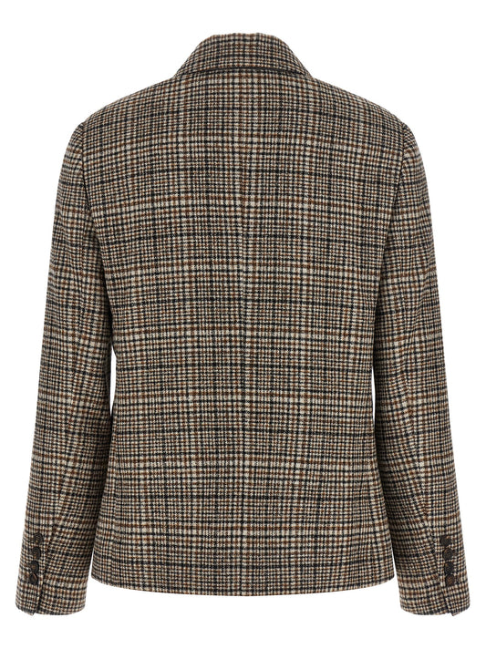 Brunello Cucinelli Beige Alpaca Leather Blazer