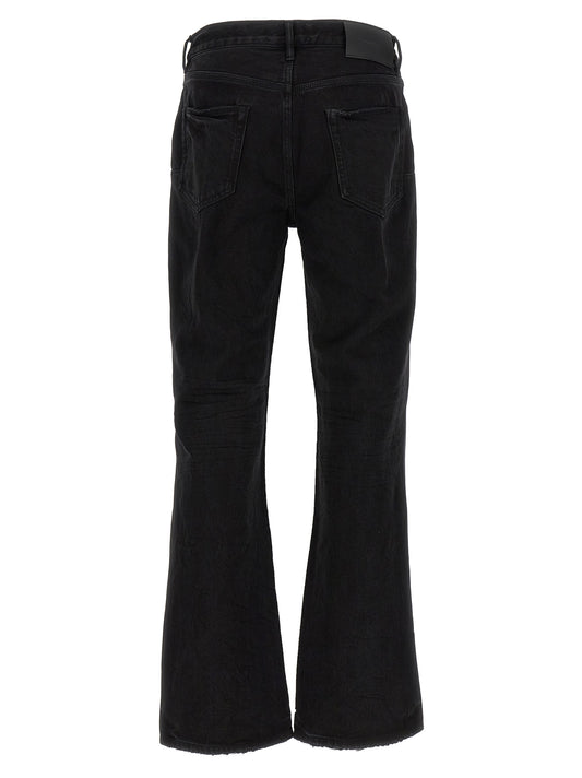 PURPLE Black Cotton Flared Jeans