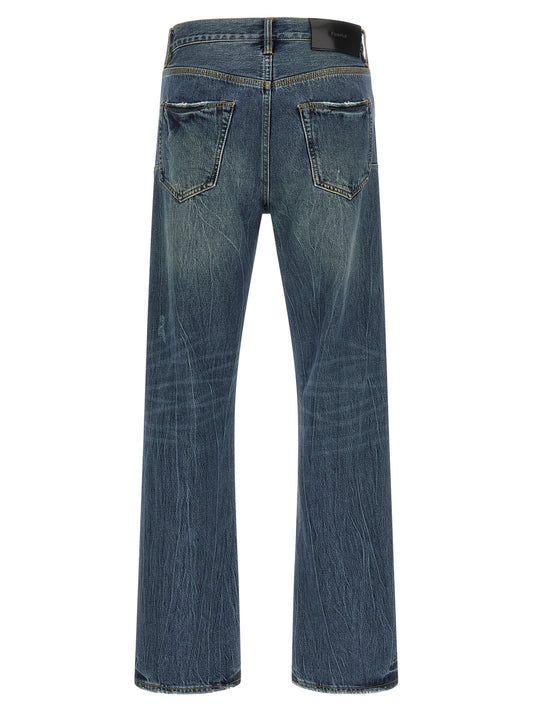 PURPLE Blue Cotton Straight-Leg Jeans