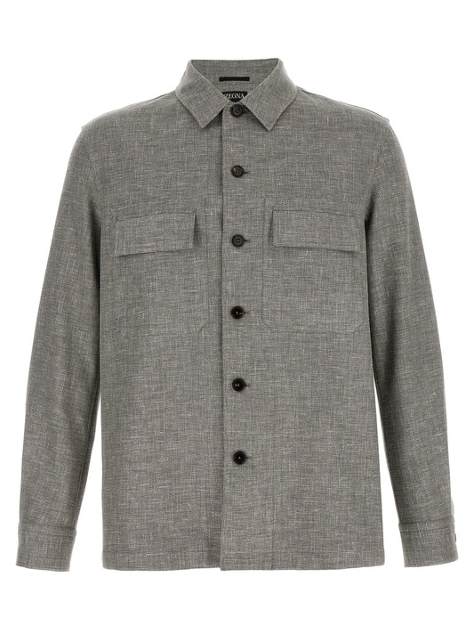 ZEGNA Beige Linen Blouse