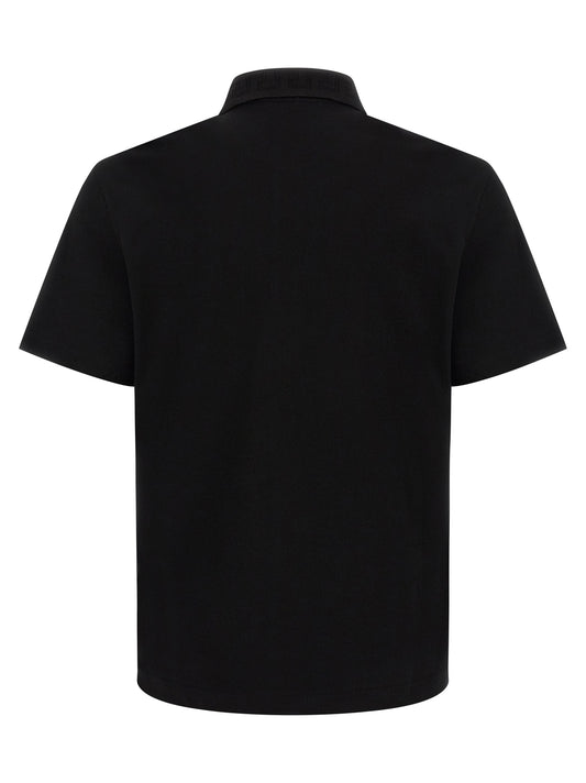 Versace Black Cotton Polo Shirt