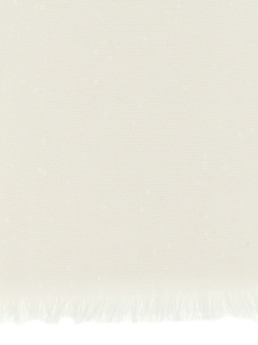 Brunello Cucinelli White Cashmere Scarf