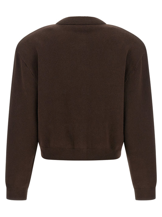 ROTATE BIRGER CHRISTENSEN Brown Organic Cotton Cardigan