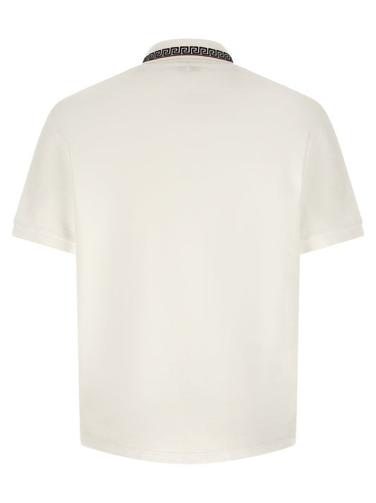 Versace White Cotton Polo Shirt