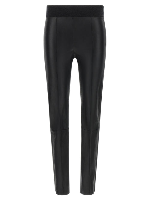 Brunello Cucinelli Black Lamb Leather Leggings