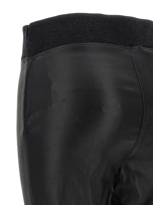 Brunello Cucinelli Black Lamb Leather Leggings