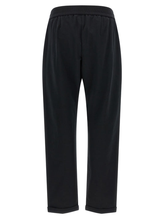 Brunello Cucinelli Black Cotton Joggers (Workout Pants)