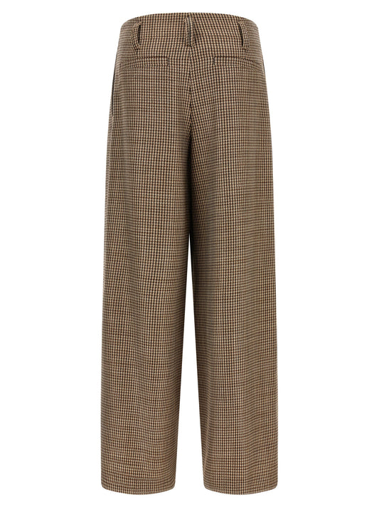 Brunello Cucinelli Brown Virgin Wool Flared Pants