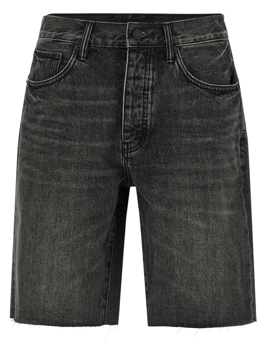 PURPLE Black Cotton Bermuda Shorts