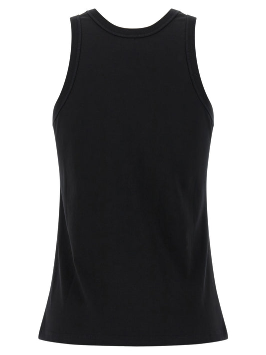 Loulou De Saison Black Cotton Sleeveles T-Shirt