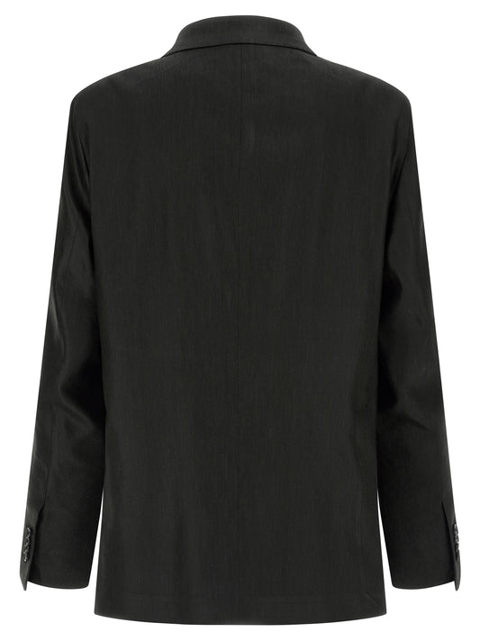 Tagliatore Black Linen Two-Piece Suit