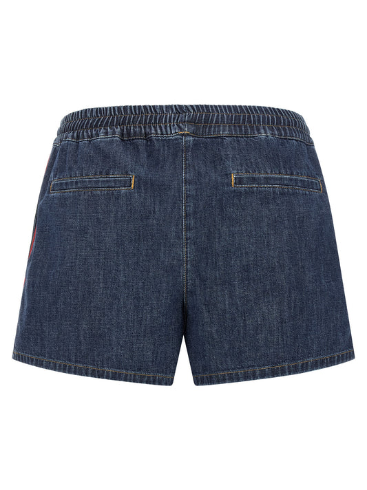 Valentino Garavani Blue Cotton Bermuda Shorts