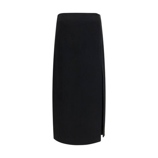 Khaite Black Acetate Long Skirt