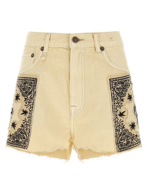 R13 Beige Cotton Bermuda Shorts