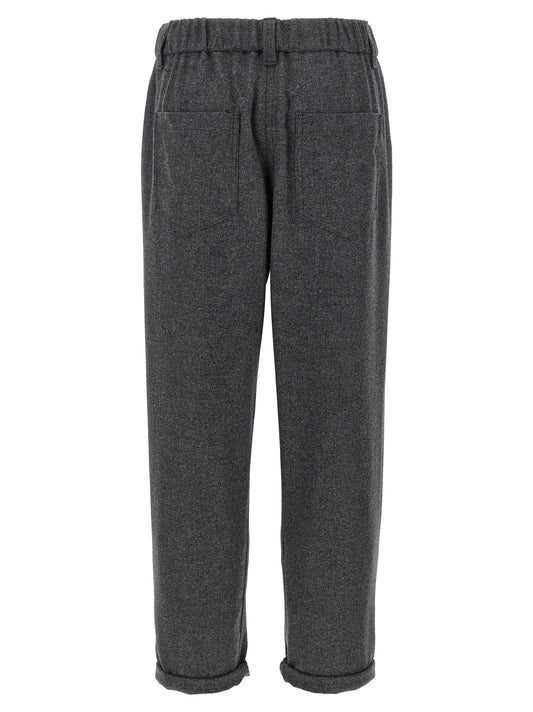 Brunello Cucinelli Gray Virgin Wool Casual Pants