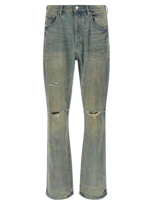 PURPLE Blue Cotton Flared Jeans
