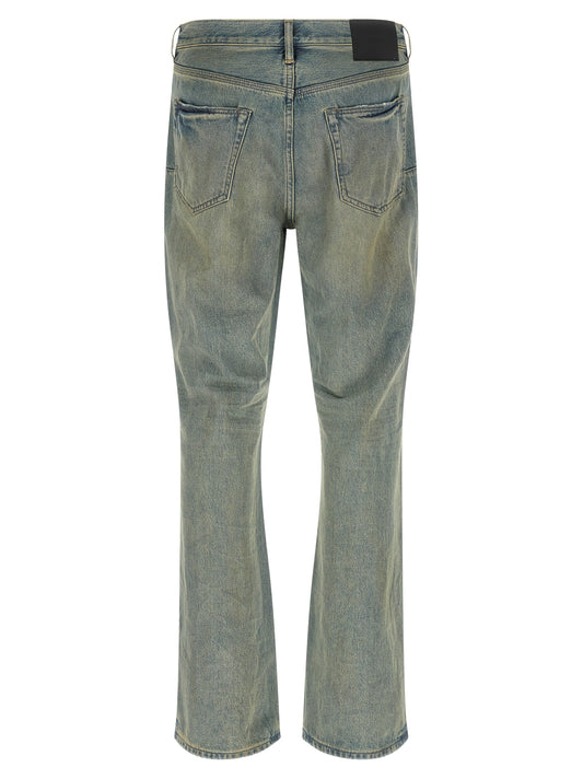 PURPLE Blue Cotton Flared Jeans