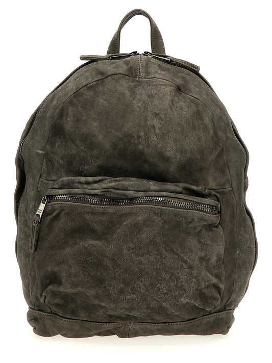 GIORGIO BRATO Gray Lamb Leather Backpack
