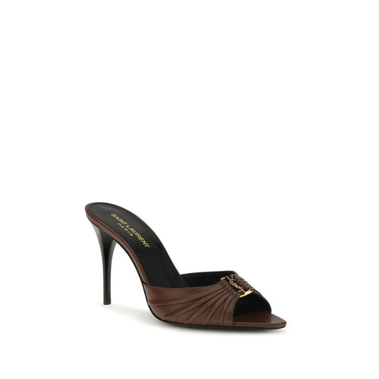 Saint Laurent Brown Calf Leather Bos Taurus High Heel Pumps