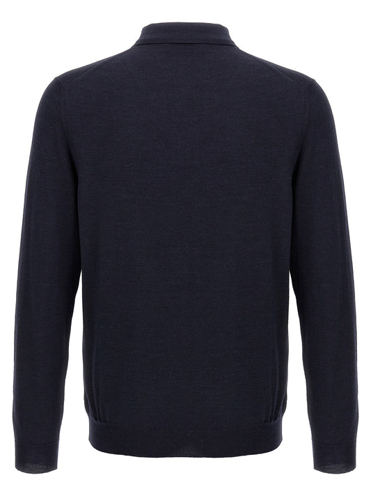 ZANONE Blue Virgin Wool Polo Shirt