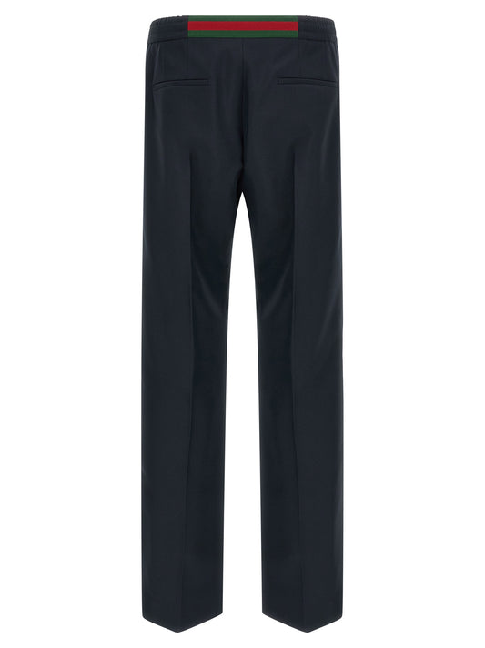 Gucci Blue Polyester Casual Pants