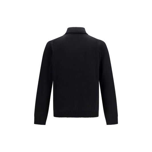 Roberto Collina Black Wool Oves Aries Turtleneck