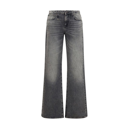 R13 Gray Cotton Straight-Leg Jeans