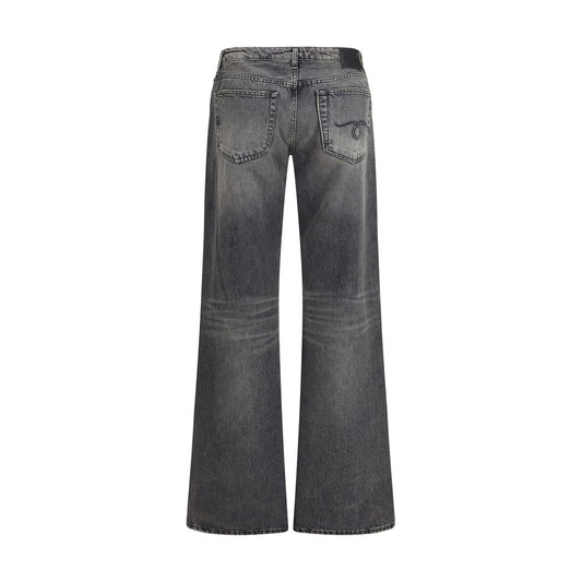 R13 Gray Cotton Straight-Leg Jeans