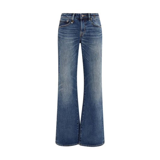 R13 Blue Cotton Straight-Leg Jeans