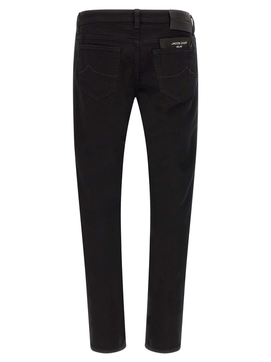 Jacob Cohen Black Cotton Straight-Leg Jeans
