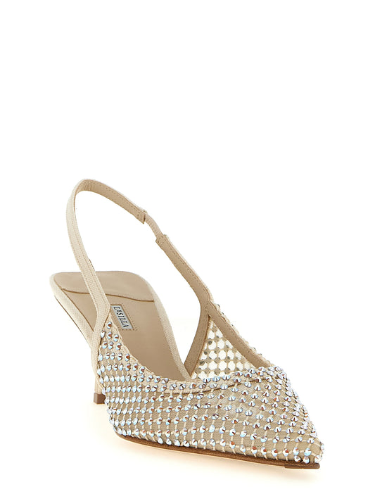 LE SILLA Beige Polyester Mid Heel Pumps