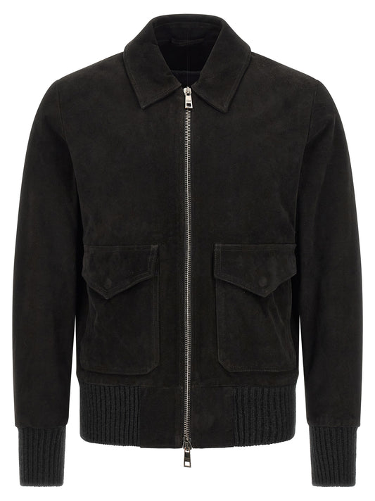 GIORGIO BRATO Black Lamb Leather Leather Jacket