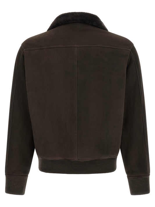 GIORGIO BRATO Brown Lamb Leather Leather Jacket