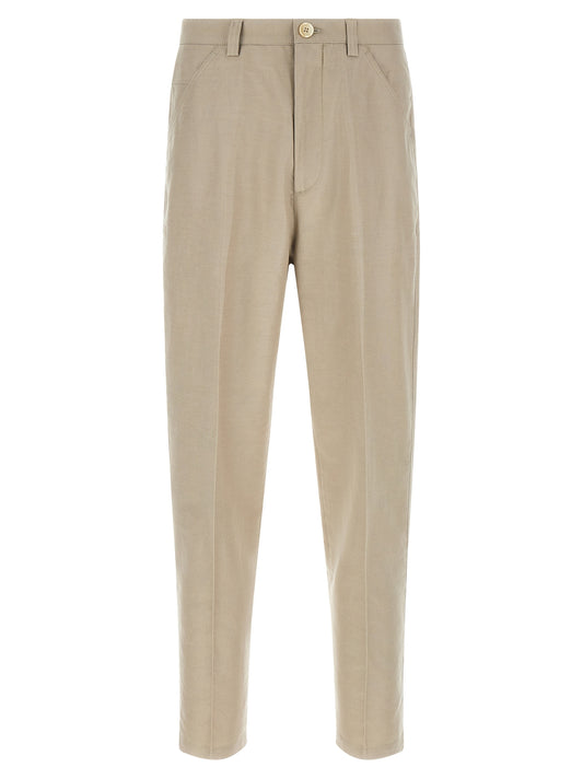 Brunello Cucinelli Brown Cotton Casual Pants